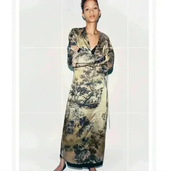 NWT Zara Printed Wrap Robe - Picture 7 of 15